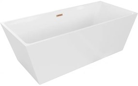 Mexen Lita, voľne stojaca vaňa 170 x 75 cm, biela, medený prepad, 52121707500-65