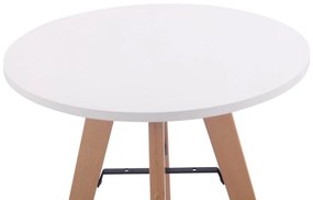 Jedálenský stôl okrúhly Viktor 60, nohy natura - v75 x Ø60 cm - Biela