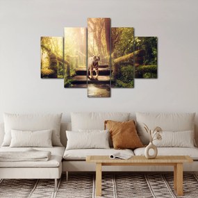 Obraz tigra v džungli (150x105 cm)