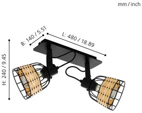 Eglo 43325 - Bodové svietidlo ANWICK 1 2xE27/40W/230V