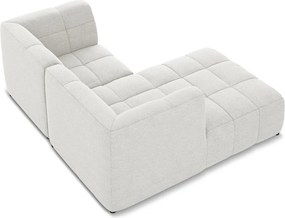 Biela rohová pohovka z textílie buklé (ľavý roh/s leňoškou) Aloha – Makamii