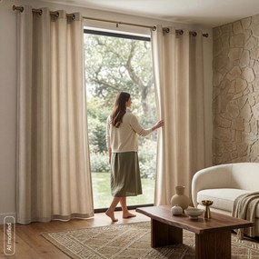 ZÁVES NA KRÚŽKOCH GWEN 140X250 CM BÉŽOVÁ