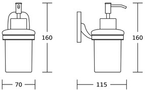 Aqualine Aqualine, RUMBA dávkovač mydla, mliečne sklo, RB119