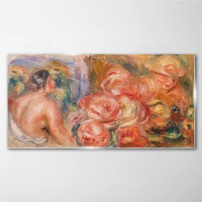 Skleneny obraz Abstrakcie žena kvety