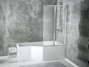 Besco Vaňová zástena AMBITION PREMIUM 2 80140 (80,5x140 cm | Transparent)