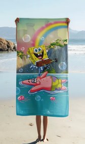 Jerry Fabrics Bavlnená froté osuška 70 x 140 cm - Sponge Bob "Tropical Duo"