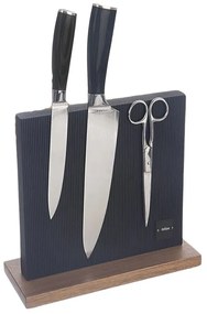 Orion Magnetický stojan na nože, čierny s drevom