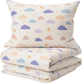 Krepové obliečky do postieľky Renforcé CLOUDIRO farebné Rozmer obliečky: 45 x 65 cm | 90 x 140 cm