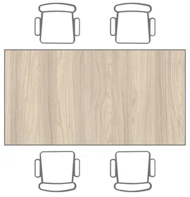 Jedálenský stôl TRIVIA, sivá podnož, 1600 x 800 mm, dub prírodný
