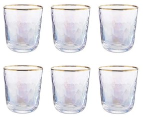 SMERALDA Sada pohárov so zlatým okrajom 280 ml 6 ks