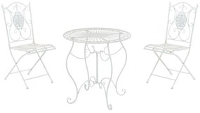 Súprava kovových stoličiek a stola Aldeano (SET 2+1) - Biela