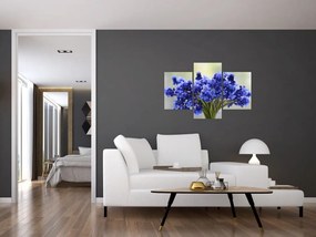 Obraz kytice modrých kvetov (90x60 cm)