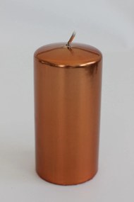 Medená metalická sviečka valec 14cm