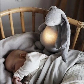 Moonie - Uspávačik s melódiou a svetlom zajačik silver