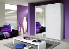 Šatníková skriňa Quadra, 181 cm, biela/zrkadlo