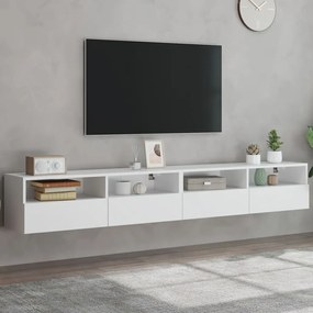 TV nástenné skrinky 2 ks biele 100x30x30 cm kompozitné drevo 836883
