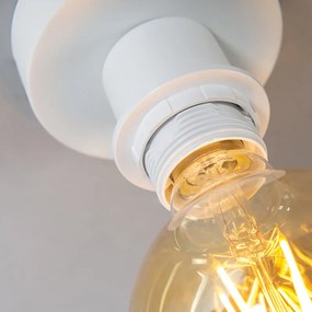 Moderné stropné svietidlo matná biela s čiernym tienidlom 45 cm - Combi