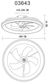 Globo 03643 - LED Stm. stropný ventilátor CELESTE LED/40W/230V 3000-6500K + DO