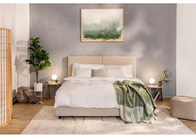Béžová čalúnená dvojlôžková posteľ s úložným priestorom s roštom 180x200 cm Myra Bold – Bonami Selection