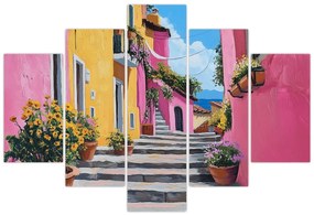 Obraz - Ružová ulička (150x105 cm)