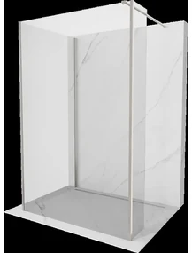 Mexen Kioto sprchová stena Walk-in 110 x 80 x 40 cm, transparentná, brúsený nikel - 800-110-080-221-97-00-040