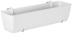 Plastový balkónový kvetináč DRL500PW 49,2 cm - biela