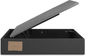 Čierna čalúnená jednolôžková posteľ s úložným priestorom 90x190 cm Matters – Kave Home