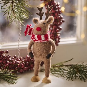 Ib Laursen Plstená vianočná dekorácia Reindeer Rudolf