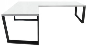 Písací Stôl Roh. Loft Top Biely 180x120x2,8 Model 0