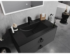 Mexen Atena, umývadlo na zapustenie do dosky 81 x 46 cm, čierna matná, 25018070