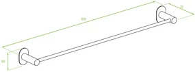Laveo Miri, vešiak na uteráky 610mm, chrómová, LAV-ALM_016S
