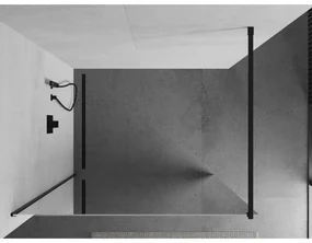 Mexen Kioto sprchová zástena 100x200 cm 8 mm, čierny profil, sklo efekt zrkadla, 800-100-101-70-50