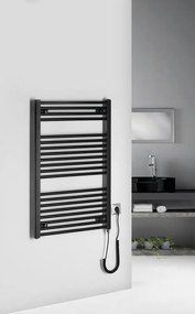 Aqualine Aqualine, DIRECT-E elektrické vykurovacie teleso, rovné, 600x960 mm, 400 W, čierna, ILE96TB