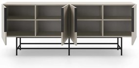 Krémová nízka komoda 200x77,5 cm Eldia – Marckeric