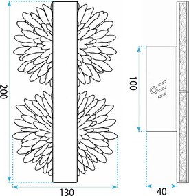 Toolight Toolight, LED nástenné svietidlo, 6W, 500lm, 4000K, G147-2W, zlatá matná, OSW-04703