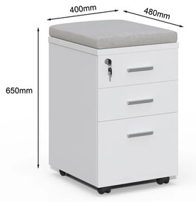 Pojazdný kancelársky kontajner Houseland Prime Soft 01 biely/sivý