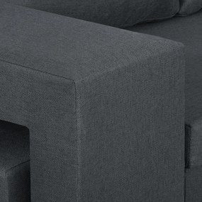 Rozkládací pohovka Dolar II Tmavě šedá  + 2 taburety