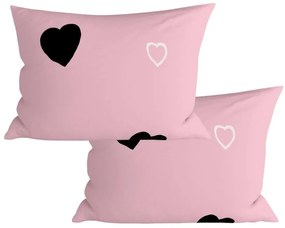 Sada 2 ks dekoračných povlakov na vankúš CORAZON BLEND 50x70 cm, ružová