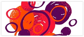 Obraz - Motív s kruhmi v teplých farbách (120x50 cm)