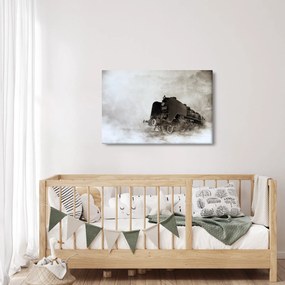 Obraz - Vlak v hmle (90x60 cm)
