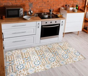 Protišmykový koberec / behúň ANDRE 53010 béžový / modrý