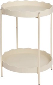 Odkladací stolík RAVELO Ø 40,5 cm, béžový