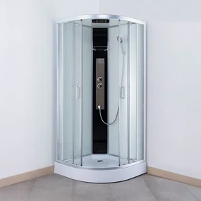 Sprchový box LUCIDUS ROUND 90 x 90 cm Brillant Sklo TRANSPARENT 195 cm