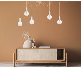 Luster na lanku MIROS 5xE27/60W/230V pavúk biela