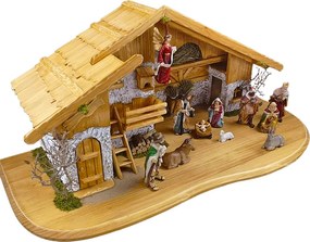 AMADEA Drevený betlehem BEZ FIGURÍK 80 cm