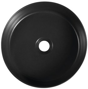 Isvea Isvea, INFINITY ROUND keramické umývadlo na dosku, priemer 36cm, čierna matná, 10NF65036-2N