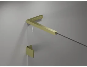 Mexen Lunar, L pravý výklopný päťuholníkový sprchový kút 100 x 80 cm, 8mm číre sklo, zlatý matný profil, 831L-100P-080L-55-00-P