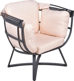 Béžové kovové záhradné kreslo Delos – Garden Pleasure
