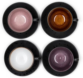 Čierne šálky z kameniny v súprave 4 ks 240 ml Black/Mix – Bitz
