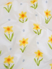 Francúzske bavlnené obliečky Renforcé - Narcis bieložlté